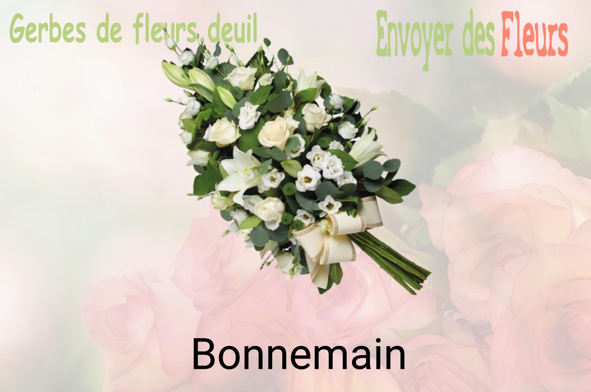 Gerbe de fleurs de deuil livrée à Bonnemain